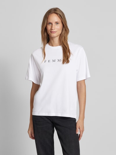 Selected Femme T-Shirt mit Label-Print Modell 'VILJA' Weiss 4