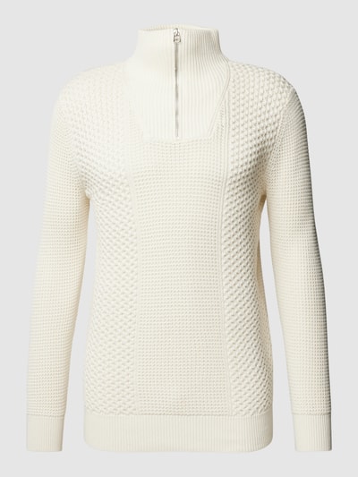 Esprit Collection Sweter z dzianiny z kołnierzem Złamany biały 2