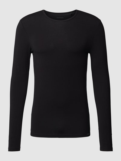 Schiesser Shirt met lange mouwen en labeldetail, model 'WARMING BASELAYER' Zwart - 2