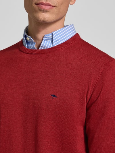Fynch-Hatton Gebreide pullover met ronde hals Donkerrood - 3