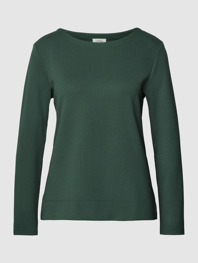 s.Oliver RED LABEL Sweatshirt mit Viskose-Anteil und fein strukturiertem Design Dunkelgruen 2