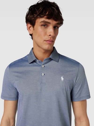 Polo Ralph Lauren Tailored Fit Poloshirt mit Label-Stitching Marine 3