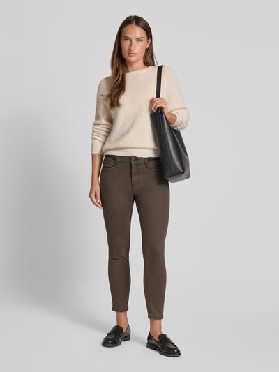 Angels Slim fit jeans met logostitching, model 'Ornella' Donkerbruin - 1