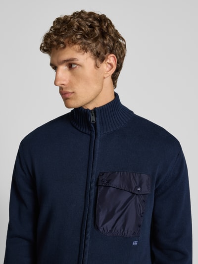 Napapijri Strickjacke mit Stehkragen Modell 'BERTI' Marine 3