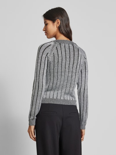 Vero Moda Regular Fit Strickpullover mit Effektgarn-Ripp-Struktur Modell 'VANJA' Metallic Black 5