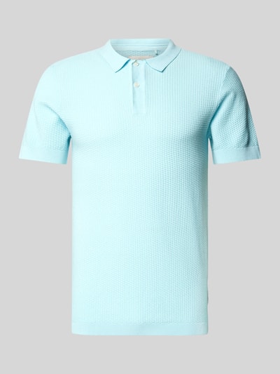 Blend Regular Fit Poloshirt mit gerippten Abschlüssen Modell 'AIDEN' Hellblau 2