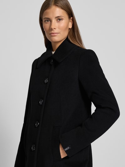 Milo Coats Kurzmantel aus Lanawolle-Mix mit Umlegekragen Modell 'ISA' Black 3