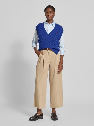 Polo Ralph Lauren Strickpullunder mit Zopfmuster Blau 1