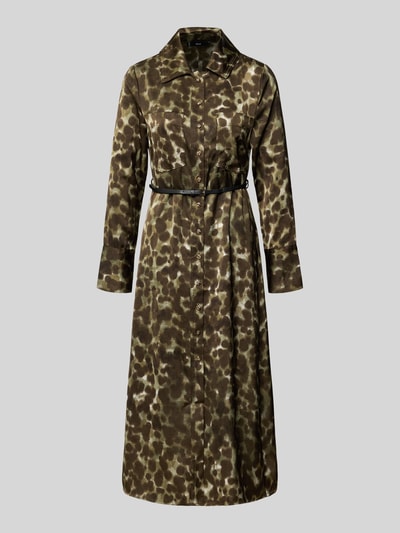 Mango Hemdblusenkleid mit Gürtel Modell 'CAMILA' Khaki 2