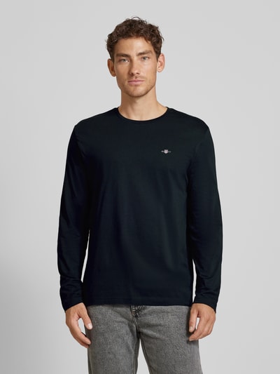 Gant Longsleeve mit Label-Stitching Black 4