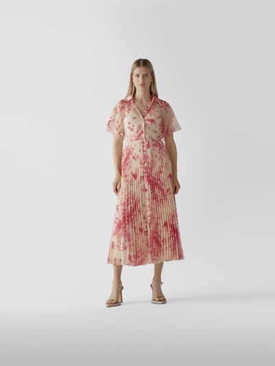 RED Valentino Hemdblusenkleid mit Allover-Muster Hellrot 1