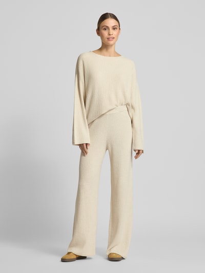 JAKE*S STUDIO WOMAN Oversized gebreide pullover met structuurmotief Beige - 1