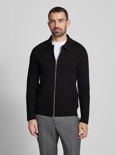 Jack & Jones Premium Strickjacke mit Polokragen Modell 'BLAMILANO' Black 4