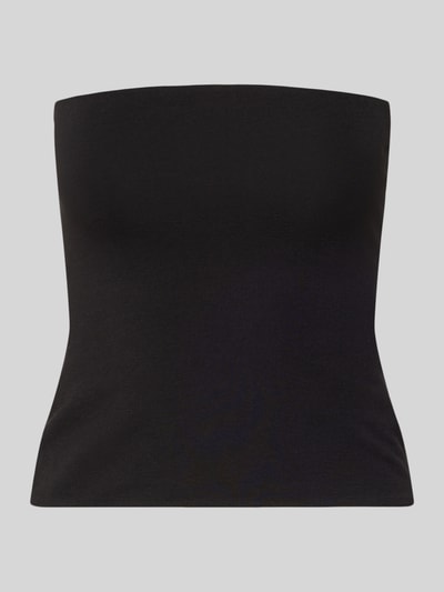 Produktfoto, Schmal geschnittenes Bandeau-Top von REVIEW aus Baumwoll-Elasthan-Mix im Slim-Fit, Off-Shoulder-Look, elastisch, schwarze Farbe