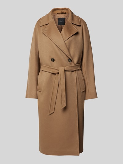 Weekend Max Mara Lange kasjmier jas met strikceintuur, model 'CASCIA' Camel - 1