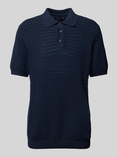 MCNEAL Regular fit poloshirt met structuurmotief Donkerblauw - 2