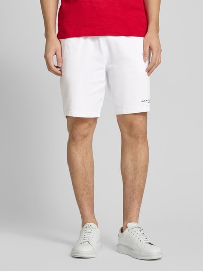 Tommy Hilfiger Regular Fit Sweatshorts mit Label-Print Weiss 4