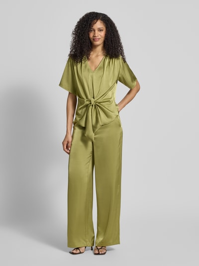 Neo Noir Straight fit stoffen broek van satijn model 'Emmett' Groen - 1