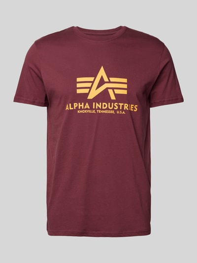 Alpha Industries T-shirt z czystej bawełny Bordowy 2