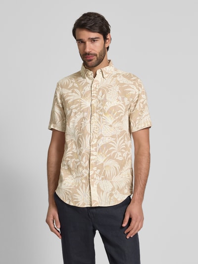 Gant Regular Fit Leinenhemd mit Button-Down-Kragen Beige 4