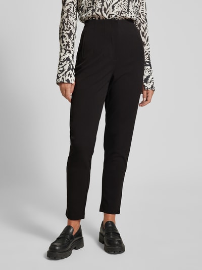 Vila Slim fit stoffen broek met elastische band, model 'VARONE' Zwart - 4