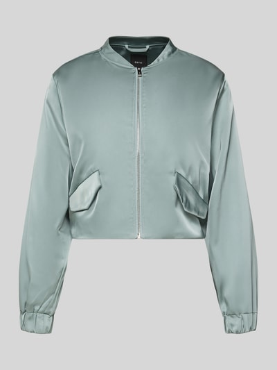 Productfoto, Blouson mit Pattentaschen und Reißverschluss van Zero in mintgroen, materiaal-mix met stretch, straight fit, korte opstaande kraag, rits, zijpatzakken, elastische mouwboorden, ruglengte 40 cm, borstwijdte 38 cm, mouwlengte 57 cm.