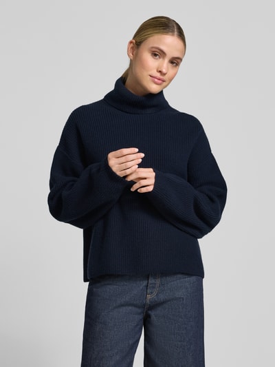 Style Icon Collection Rollkragenpullover mit Rippstrickmuster aus Wolle - curated by Maja Weyhe Dunkelblau 4