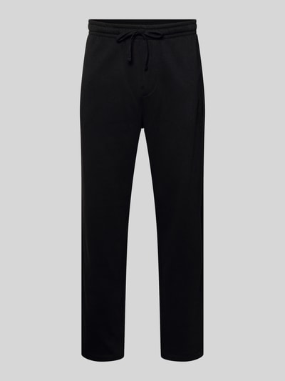 Productfoto, Sweatpants mit elastischem Bund und Logo van GAP in zwart, katoenmix, regular fit, elastische tailleband, logo, binnenbeenlengte maat M: 74 cm