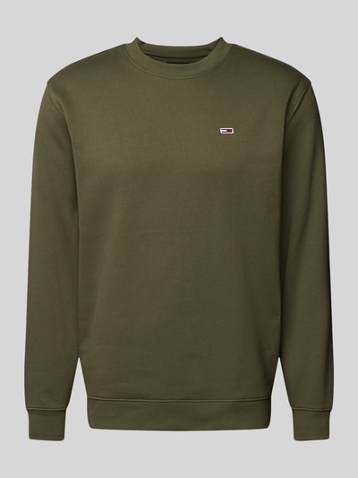 Tommy Jeans Regular fit sweatshirt met logobadge Olijfgroen - 2