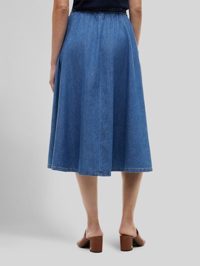Tommy Hilfiger Uitlopende midi-rok van puur katoen Bleu gemêleerd - 5