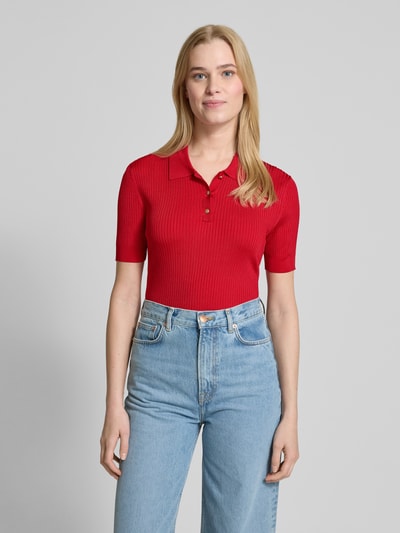 Tommy Hilfiger Slim fit poloshirt van viscosemix Rood - 4