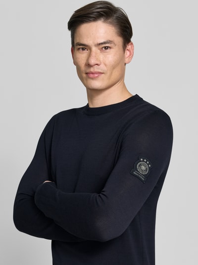 Marc O'Polo Slim Fit Pullover aus reiner Baumwolle Marc O'Polo × DFB Travel Collection Dunkelblau 3