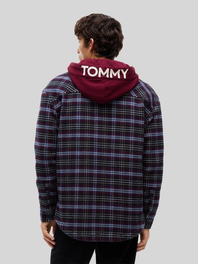 Tommy Jeans Regular Fit Hemdjacke aus Baumwoll-Mix Bordeaux 5
