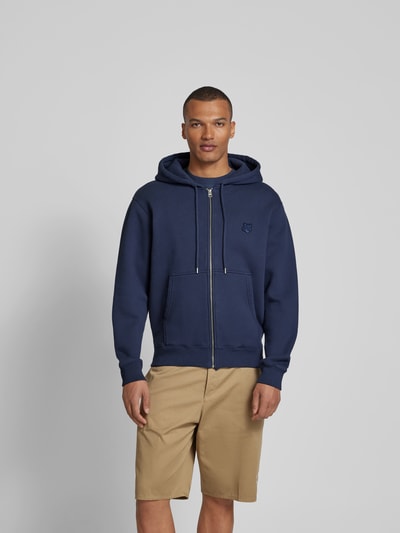 MAISON KITSUNE Sweatjacke mit Label-Stitching Marine 4