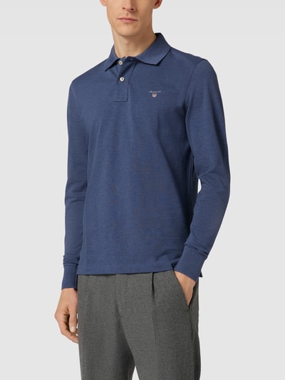 Gant Poloshirt im langärmeligen Design Jeansblau 4