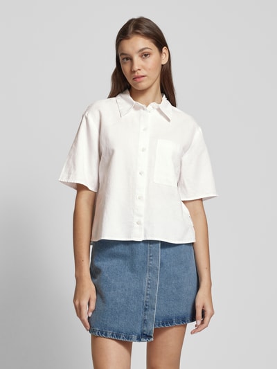 Marc O'Polo Denim Korte overhemdblouse met borstzak Offwhite - 4