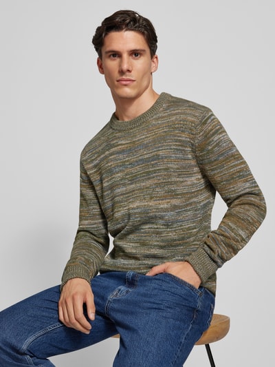 Colours & Sons Strickpullover mit Label-Details Oliv 3