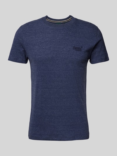 Superdry T-shirt met labelstitching Marineblauw gemêleerd - 2