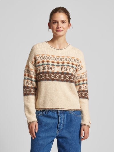 Pepe Jeans Gebreide pullover met ribboorden Offwhite - 4