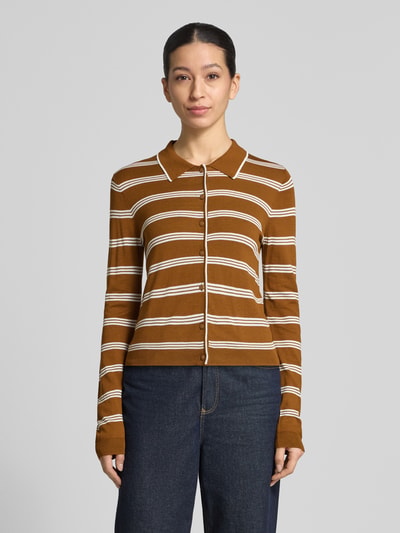 MANGO Cardigan mit Polokragen und Knopfleiste Camel 4