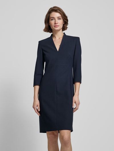 Windsor Knielanges Kleid mit V-Ausschnitt Marine 4