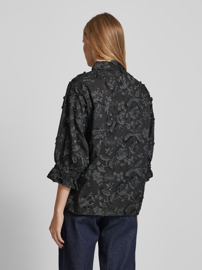 Christian Berg Woman Bluse mit verdeckter Knopfleiste Black 5