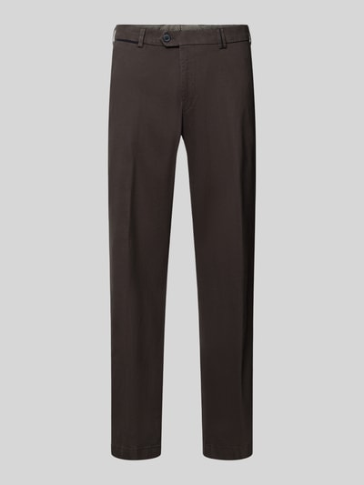 Hiltl Regular fit chino van katoenmix model 'PEAKER' Donkergrijs - 1