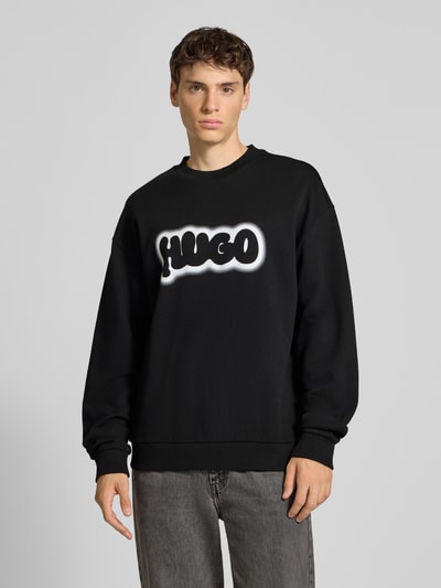 Hugo Blue Regular Fit Sweatshirt aus reiner Baumwolle Modell 'NEWIREX' Black 4