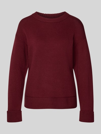 s.Oliver RED LABEL Relaxed Fit Strickpullover aus Baumwoll-Mix mit Woll-Anteil Bordeaux 2