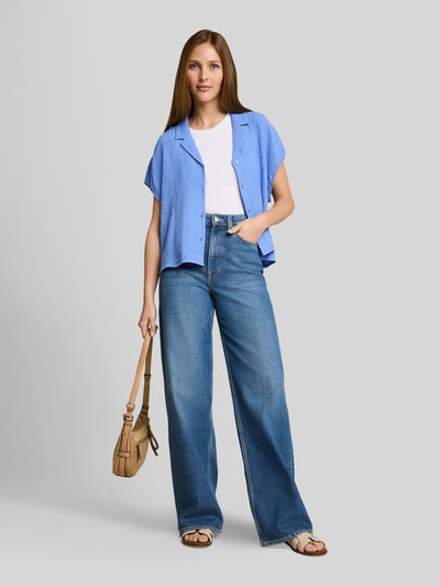Tom Tailor Denim Regular Fit Hemdbluse aus Viskose-Mix Bleu 1