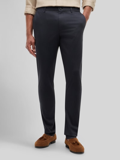 Tommy Hilfiger Chinos o kroju slim fit z mieszanki bawełny model 'BLEECKER' Granatowy 4