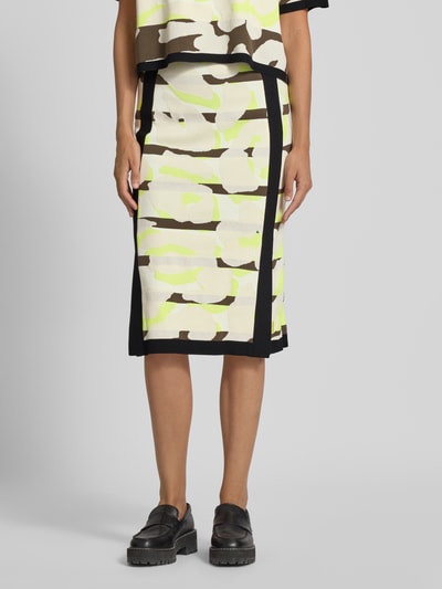 Marc Cain Midirock mit Viskose-Anteil und elastischem Bund Khaki 4