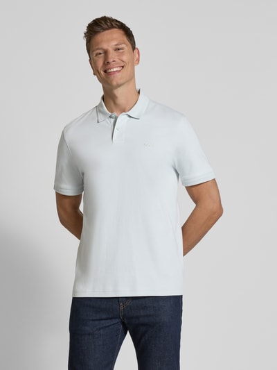 BOSS Orange Regular Fit Poloshirt mit Logo-Stitching Modell 'Interlock' Hellblau 4