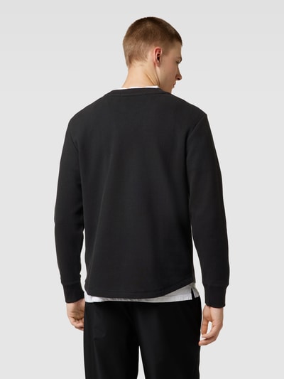 Calvin Klein Jeans Longsleeve in Waffelstruktur mit Label-Stitching Black 5